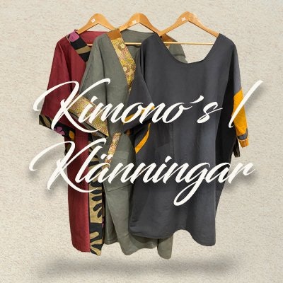 Kimono´s /Klänningar - MonkyoJ - Recykling med detaljer av läder