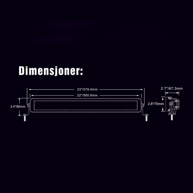 21" Lightstorm LED-bar med varsellys 200w