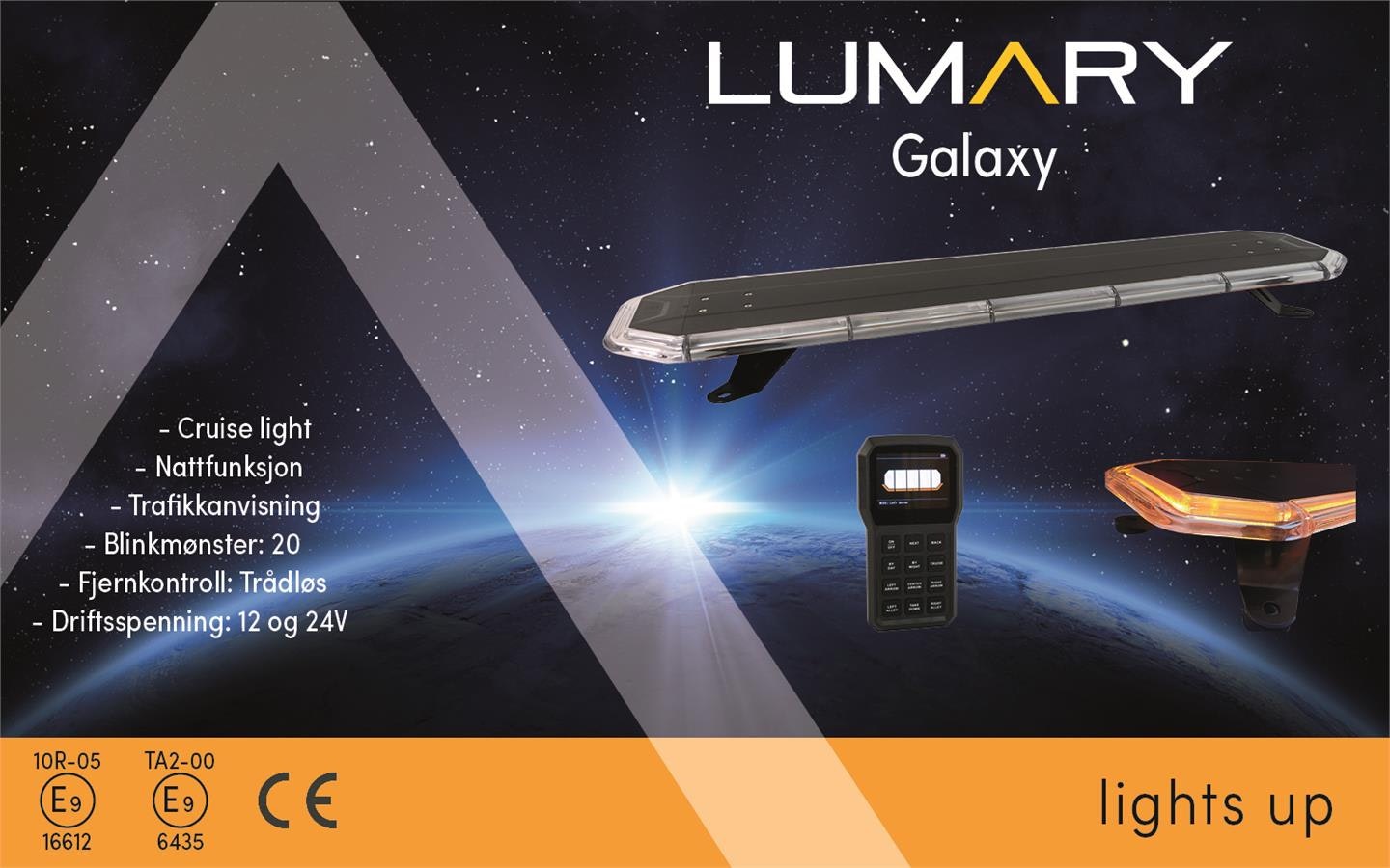 Lumary Galaxy varsellysbjelke 61-185cm - flere valg