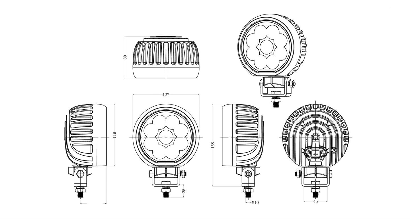 Lumary Rotate 90watt Rund LED arbeidslys