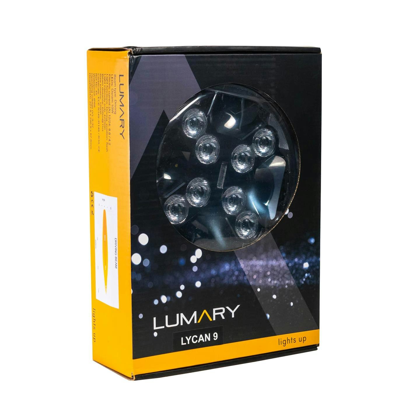 Lumary Lycan 9" ekstralys med 3 parklysfarger og varsellys.