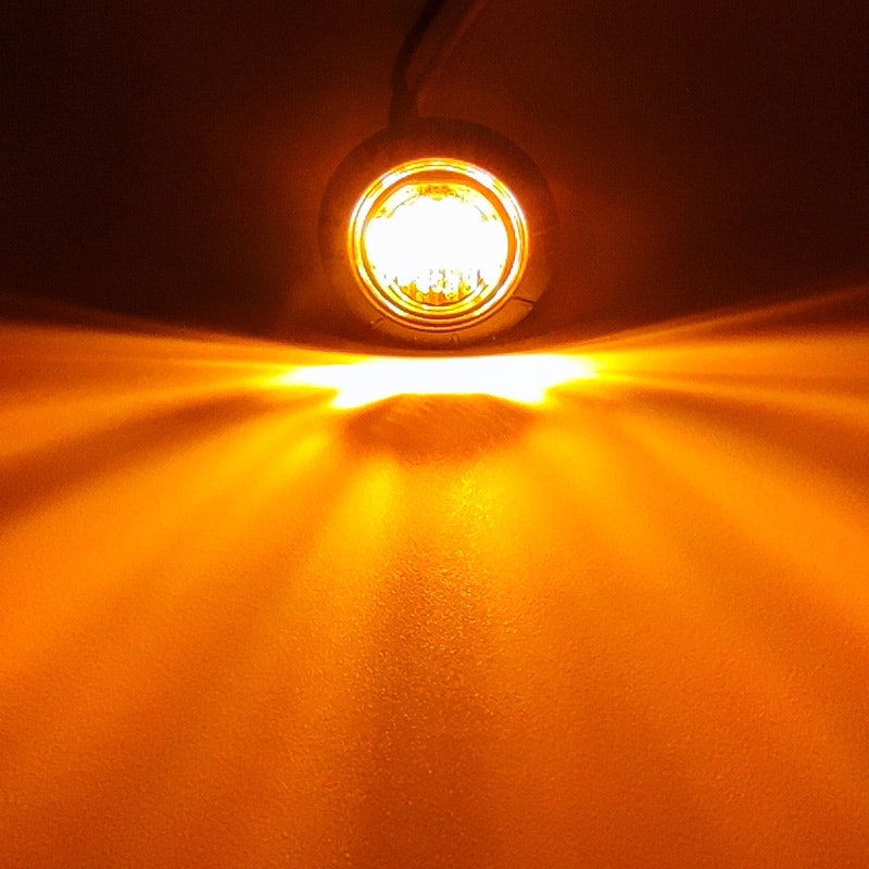 1LED Markeringslys universal runde 10-30volt, HVIT