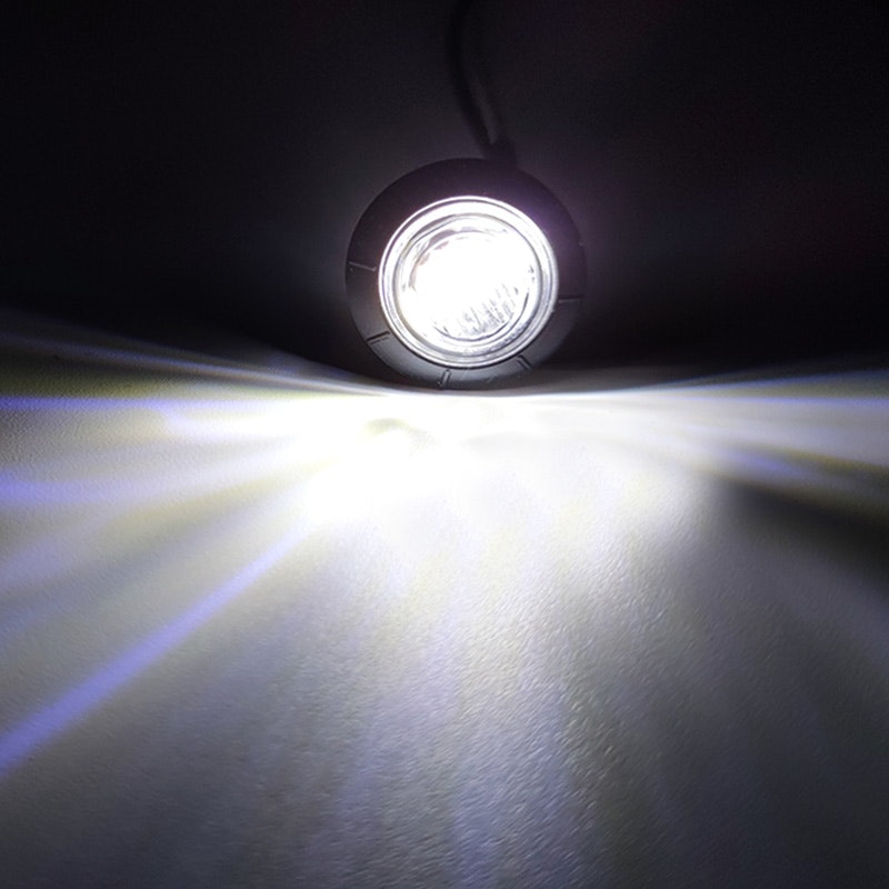 1LED Markeringslys universal runde 10-30volt, HVIT