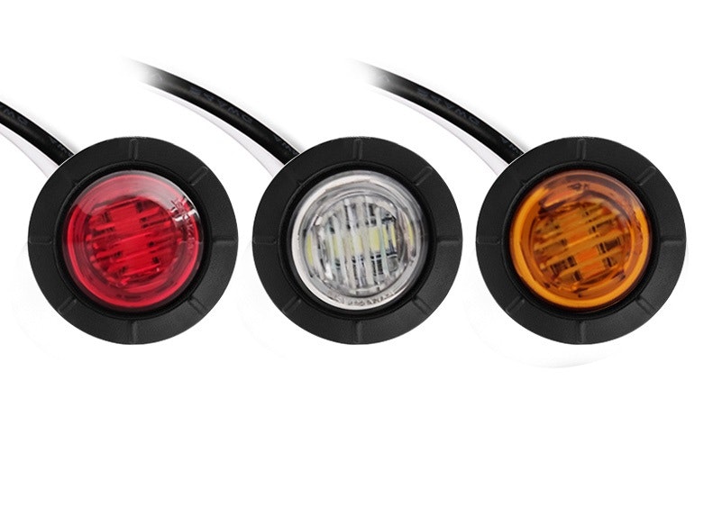 1LED Markeringslys universal runde 10-30volt, HVIT