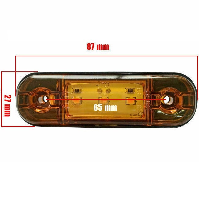 3LED Markeringslys Universal, Klart glass - Flere farger