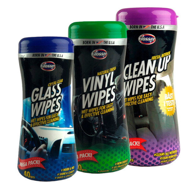 Glosser Wipes 40stk - Flere varianter