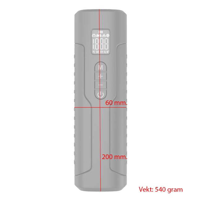 Typhoon Mini luftkompressor, Portabel og oppladbar