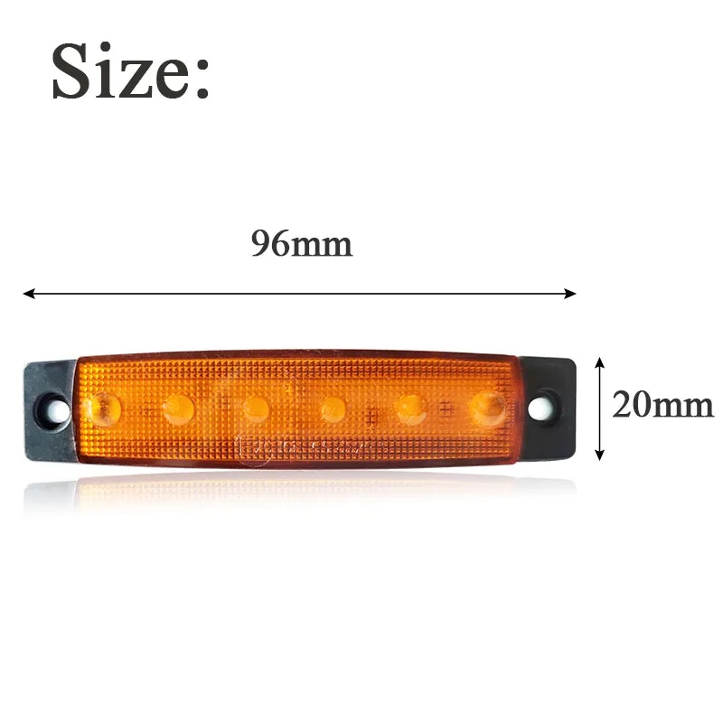 6LED Markeringslys universal, 10-30v - Flere farger