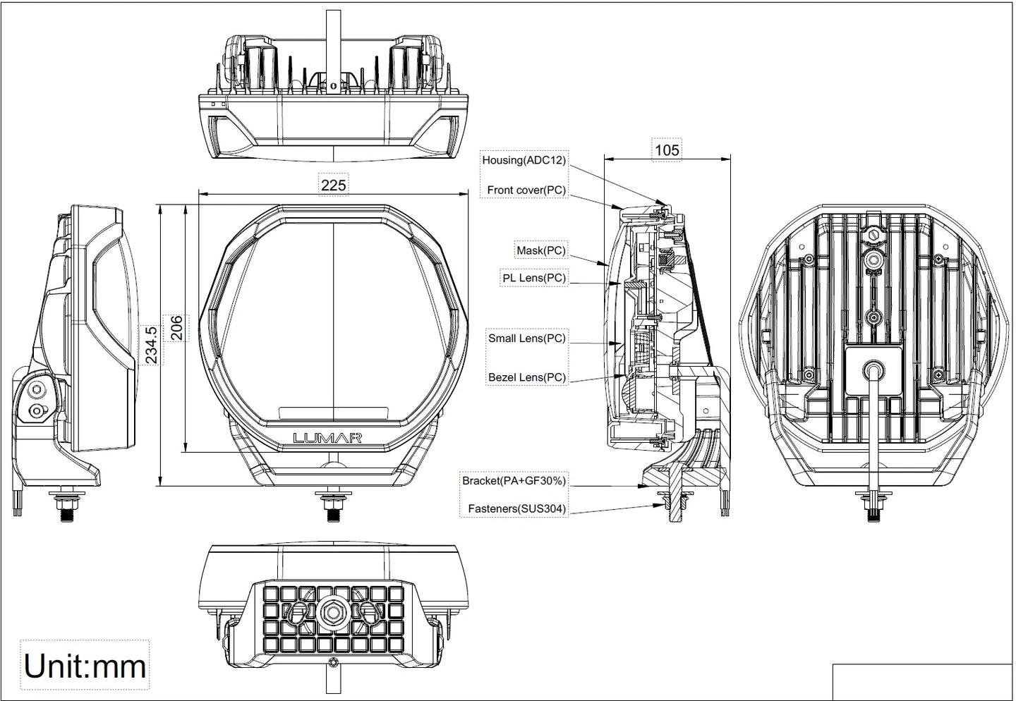 Lumary Illuminator 200 9" Boost, flere varianter