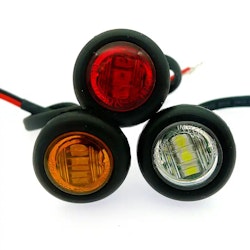 1LED E-godkjent Markeringslys universal runde 10-30volt, flere farger
