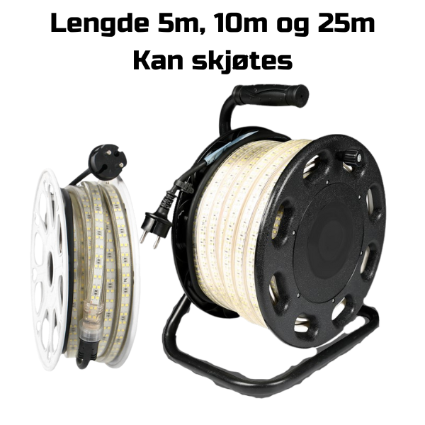 Lysslynge med fleksibelt arbeidslys. Ute/inne. 230volt tilkobling
