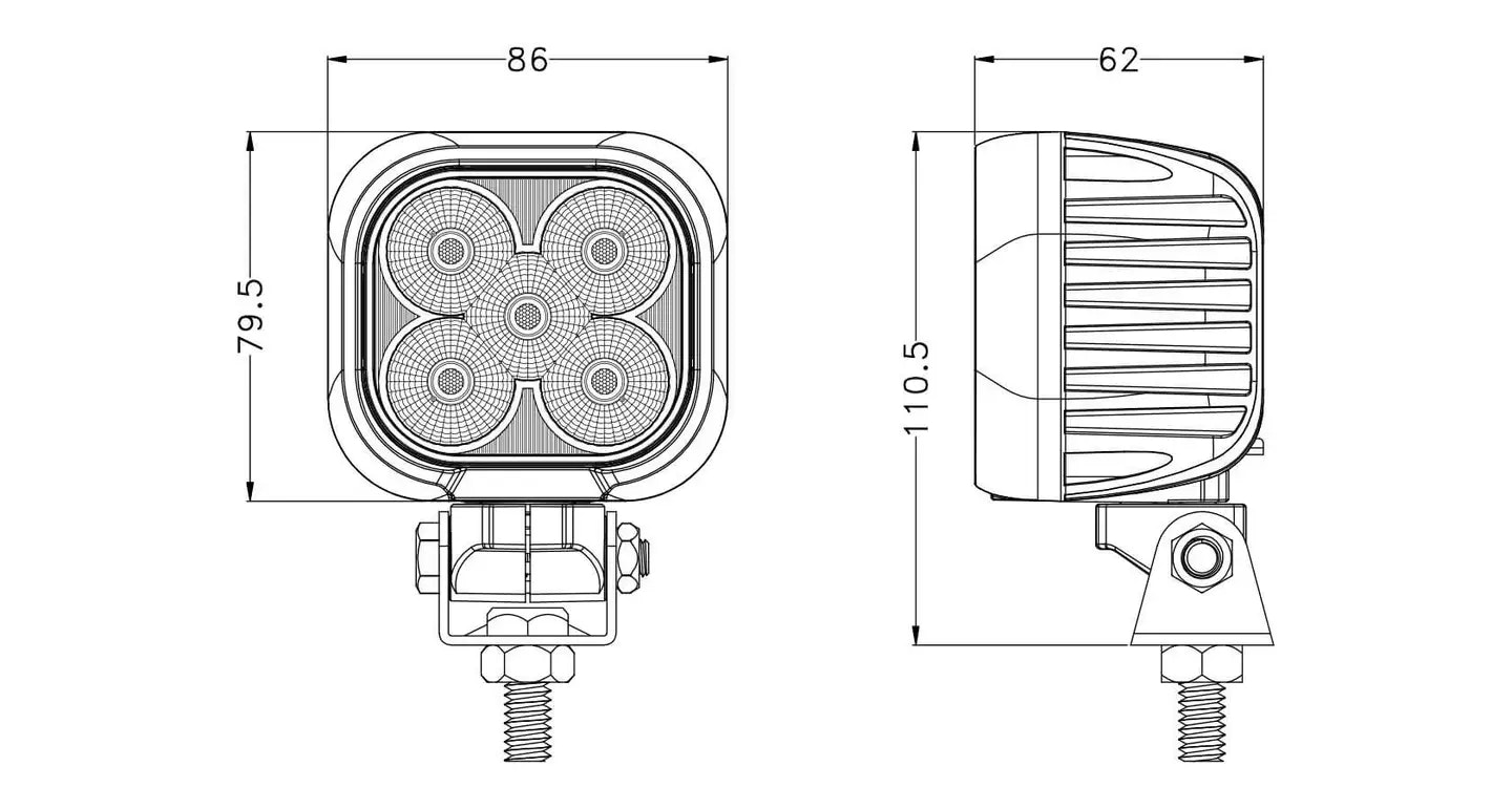 Lumary Rotate 50watt arbeidslys - varm/kald hvit