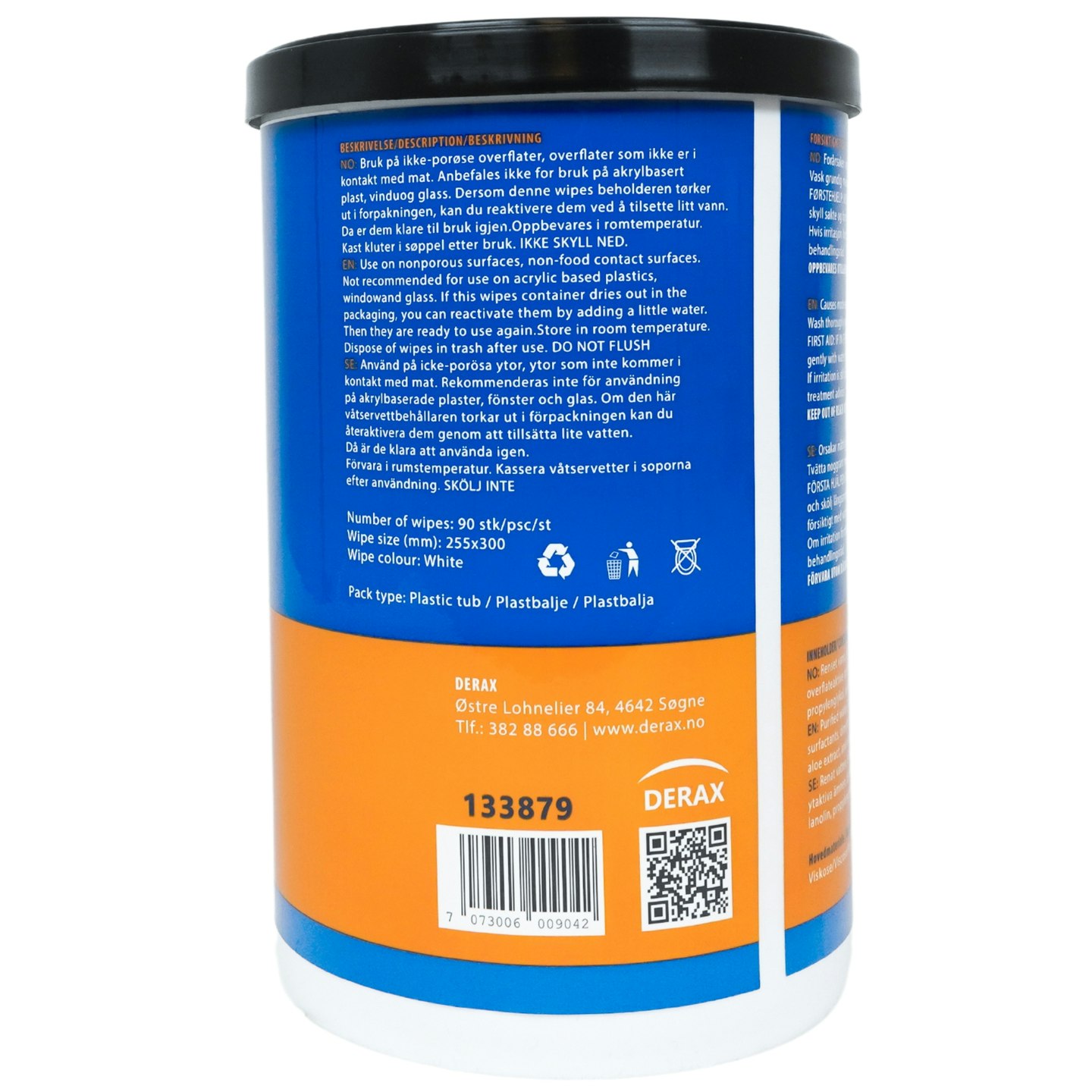 Derax Hand and Tool wipes 90stk