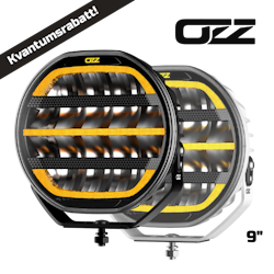 OZZ XR2 9" LED fjernlys Hvit/svart