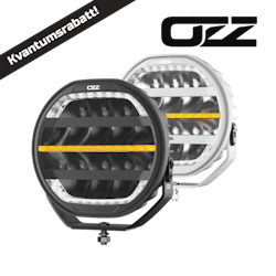 OZZ XR3 9" ekstralys med innebygget varsellys Sort/hvitt hus
