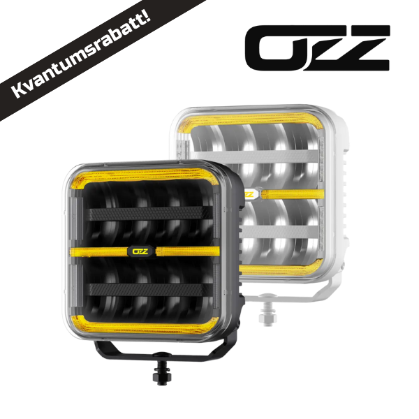 OZZ SQR 7" ekstralys - Sort/hvit hus