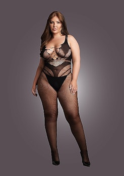 Bodystocking with Accentuated Lines - Plus Size