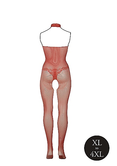 Fishnet and Lace Bodystocking - Plus Size - Korall