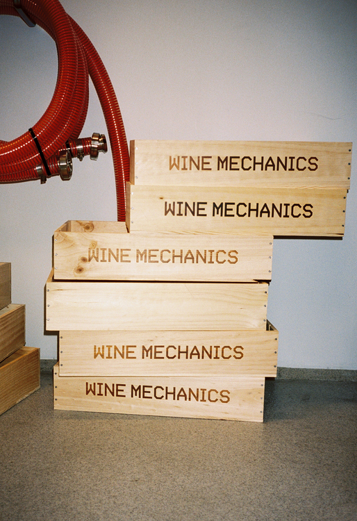 Wine Mechanics trälåda för 6 flaskor