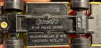 Matchbox no 20 police patrol 1975