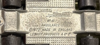 Matchbox no 41 ambulance 1977