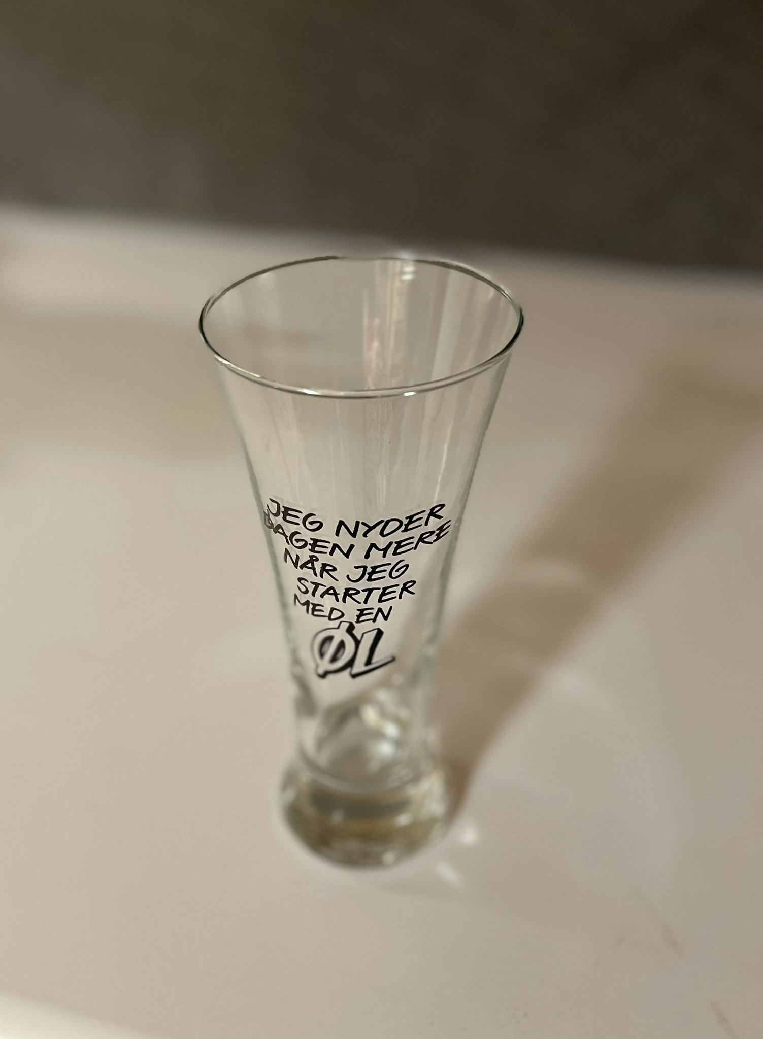 Ølglas med tekst - 18 cm