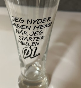 Ølglas med tekst - 18 cm