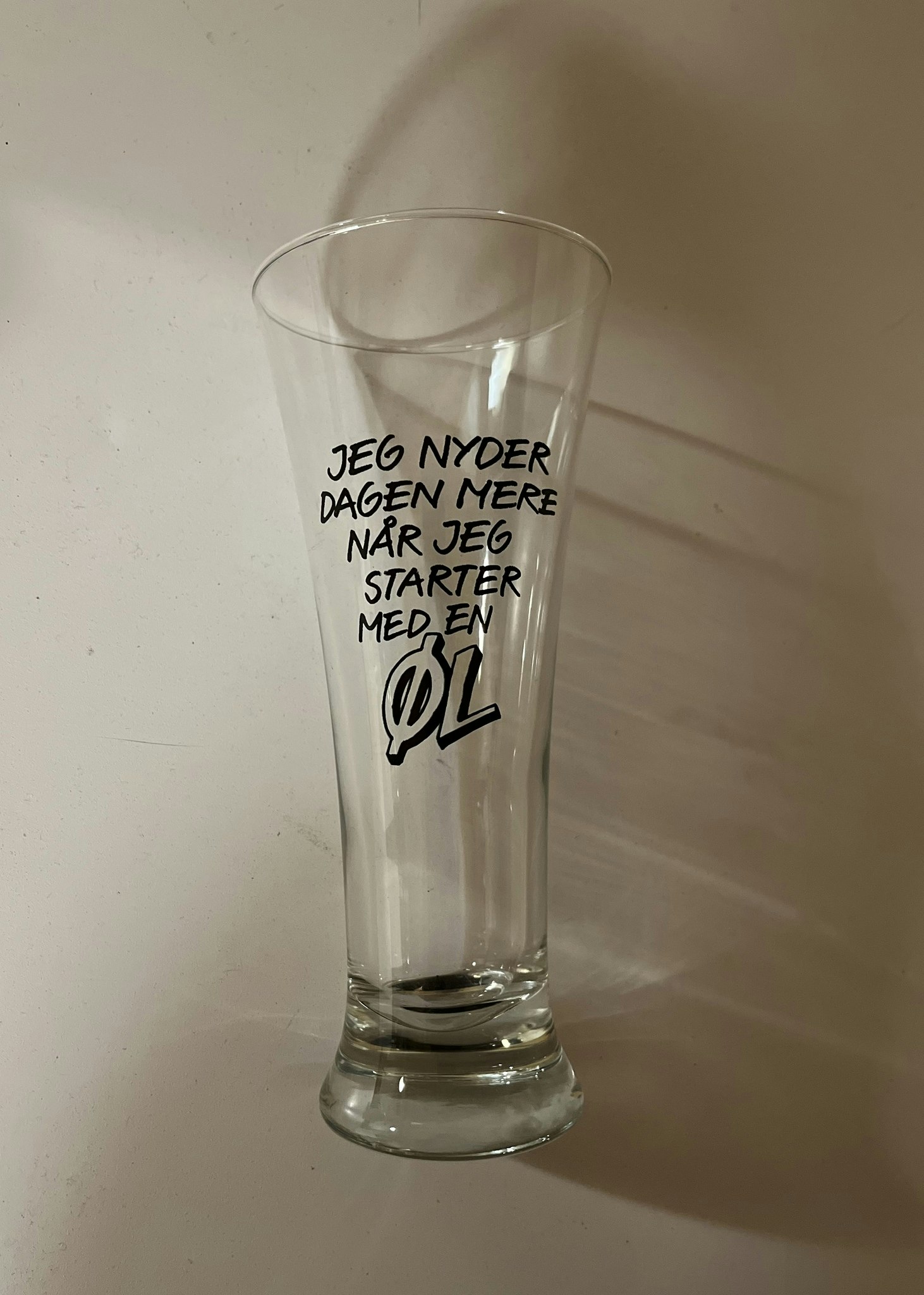 Ølglas med tekst - 18 cm