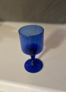 Blåt glas - 17 cm