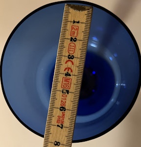 Blåt glas - 17 cm