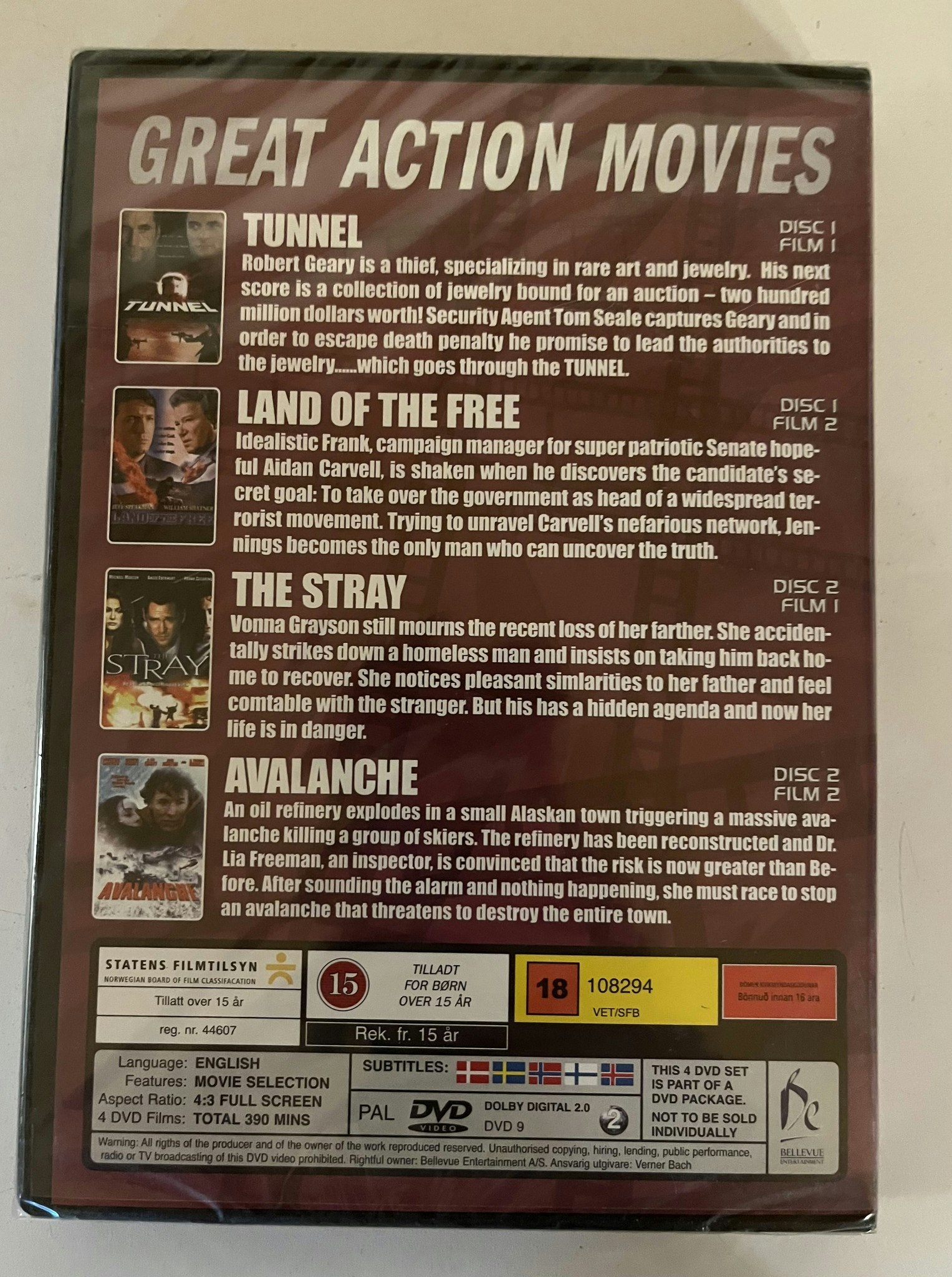 DVD - 4 great Action movies on 2 DVD’s