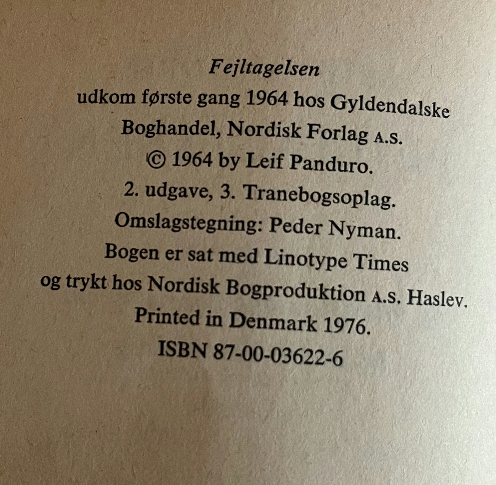 Bog - Fejltagelsen