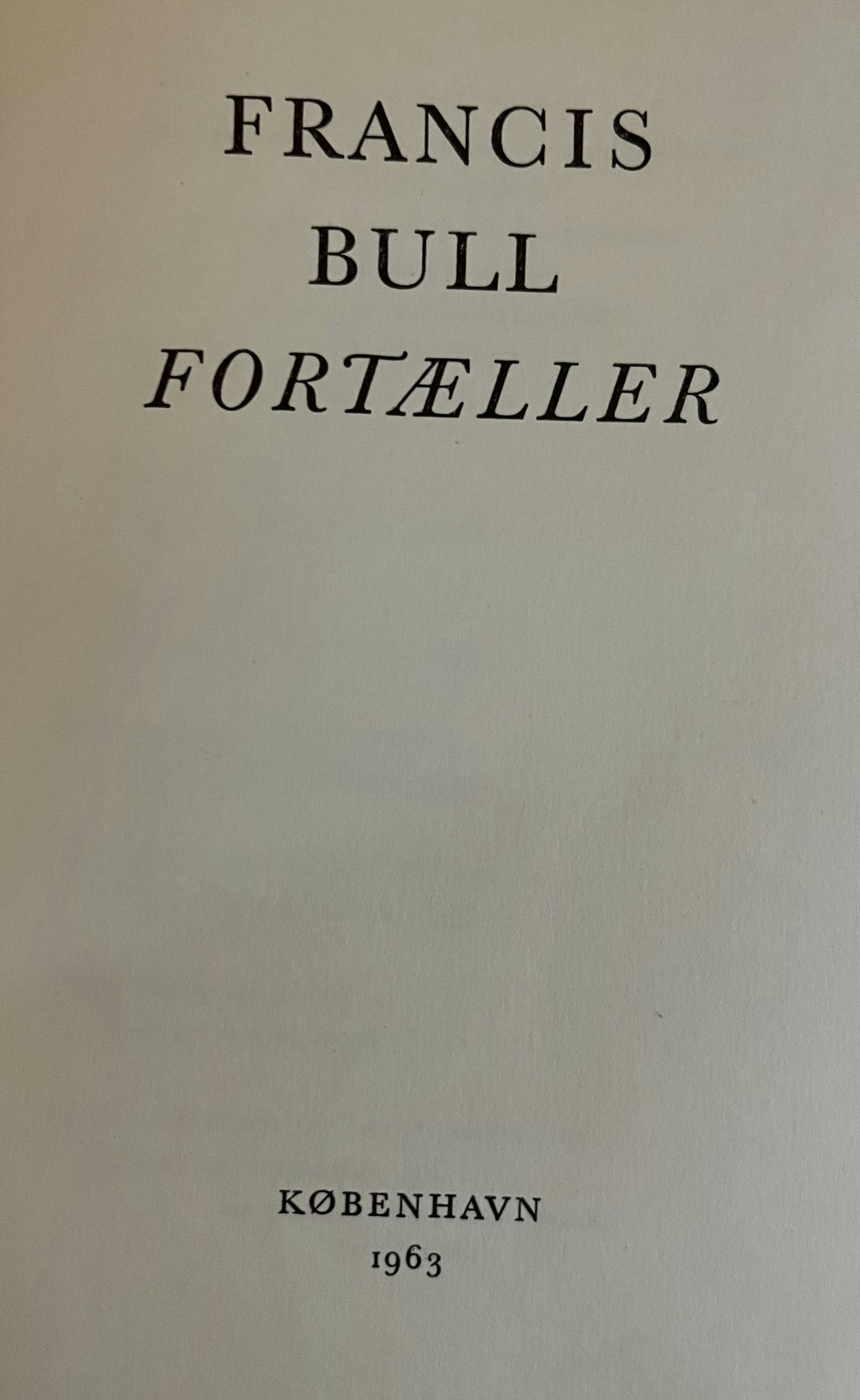 Bog - Francis Bull Fortællinger