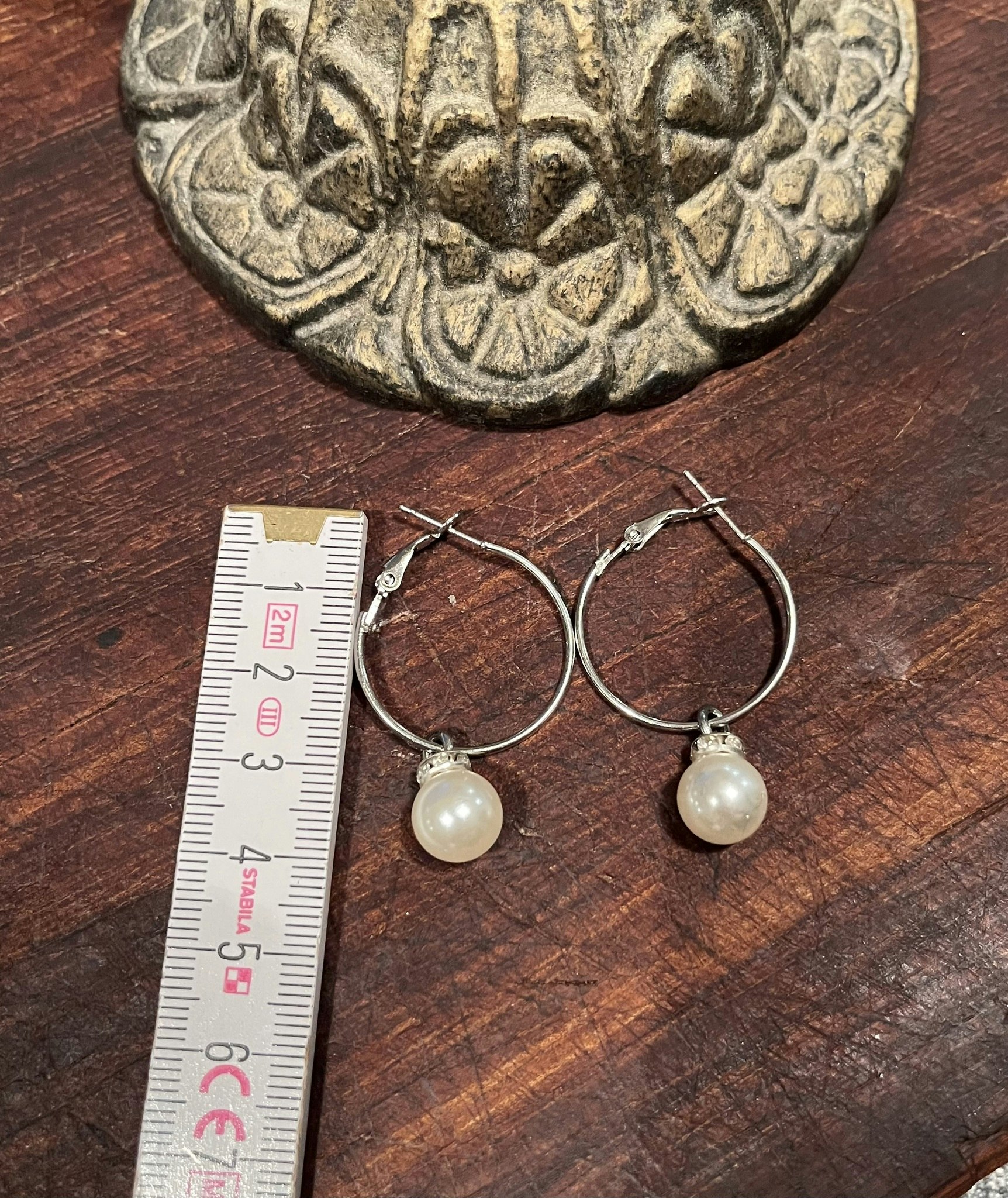 Perleøreringe - 4 cm