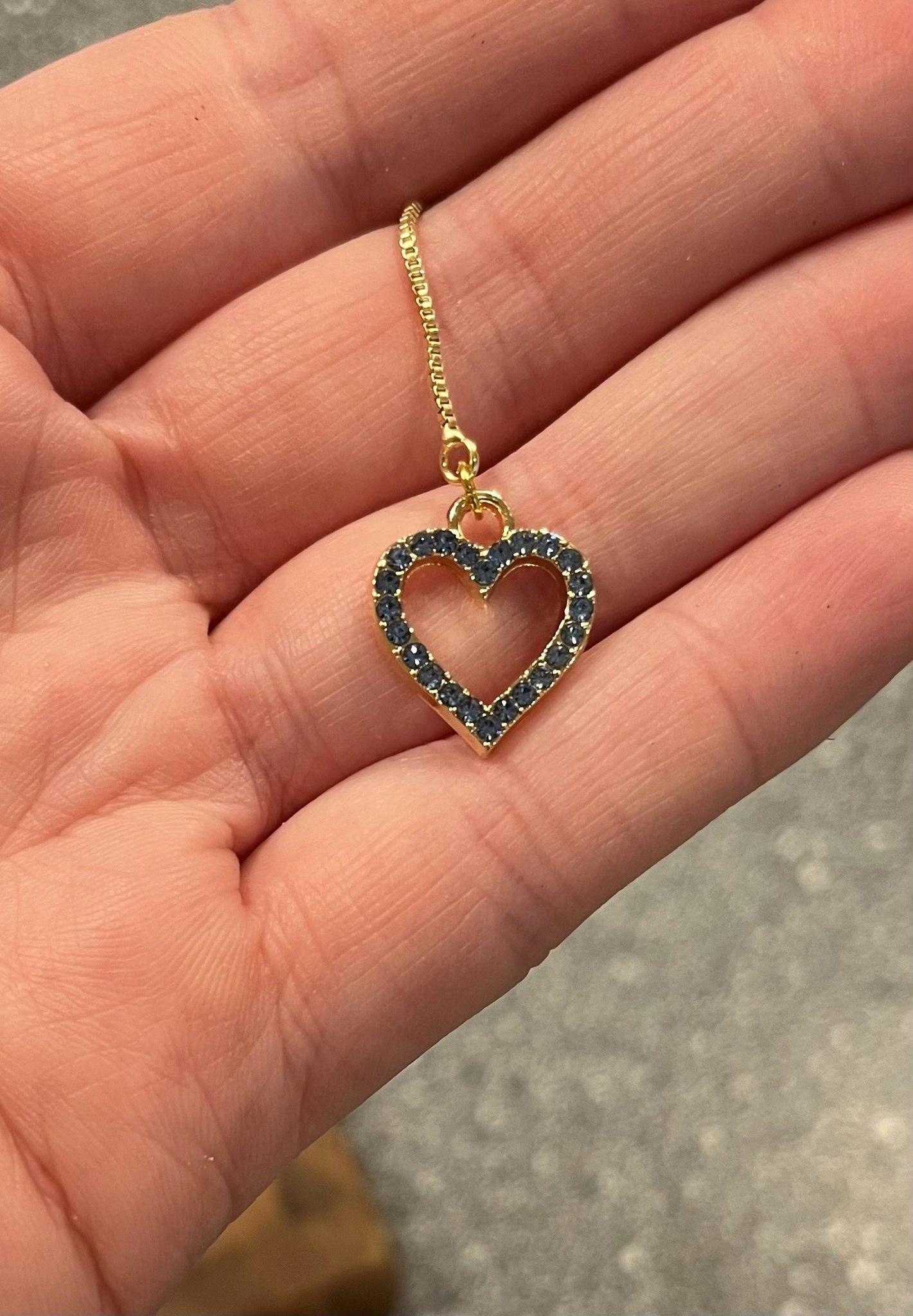 Blue crystalheart - 85 mm