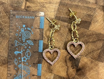 Pink crystalheart - 4 cm