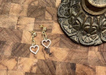 Pink crystalheart - 4 cm