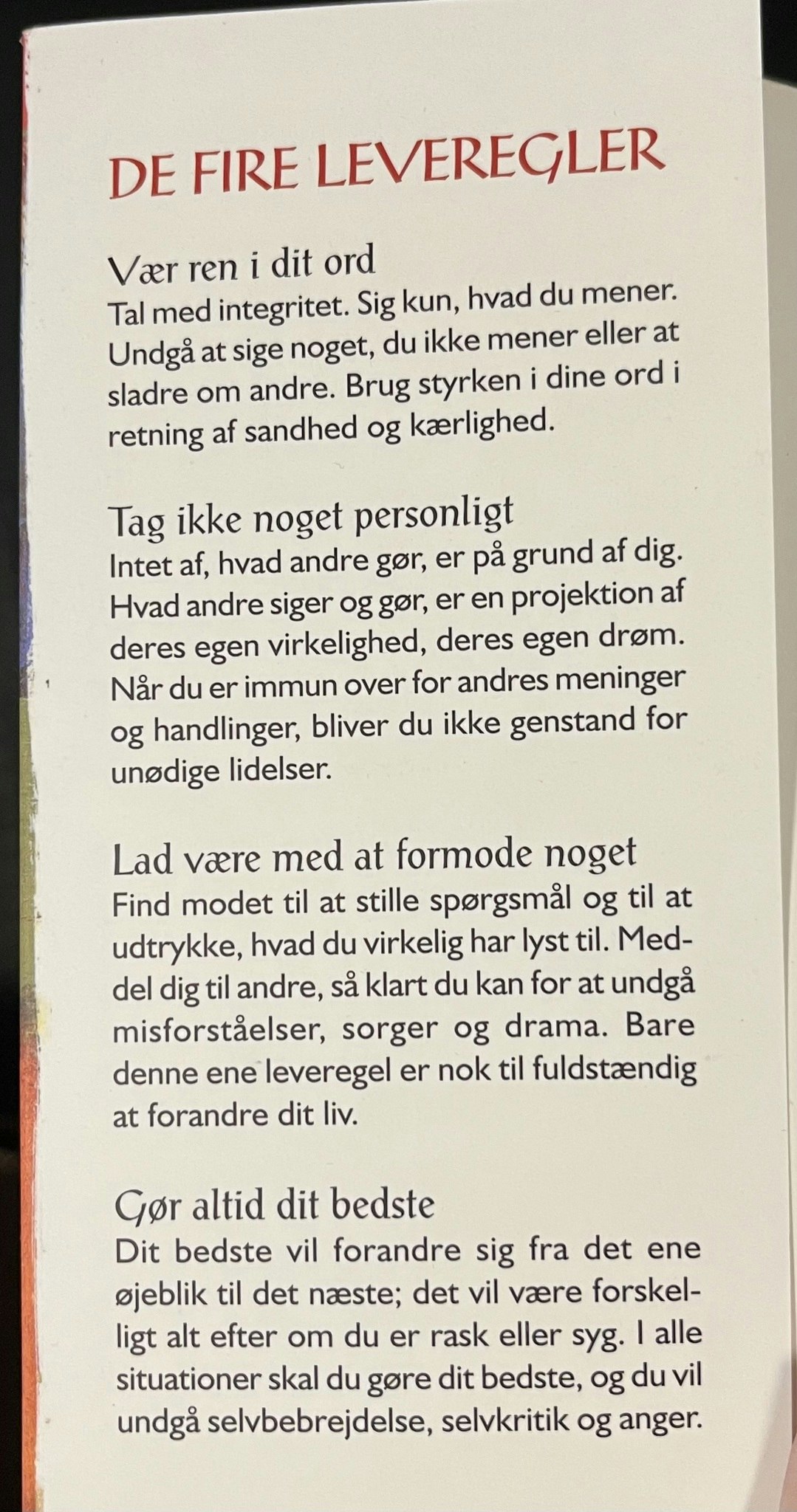 De fire leveregler