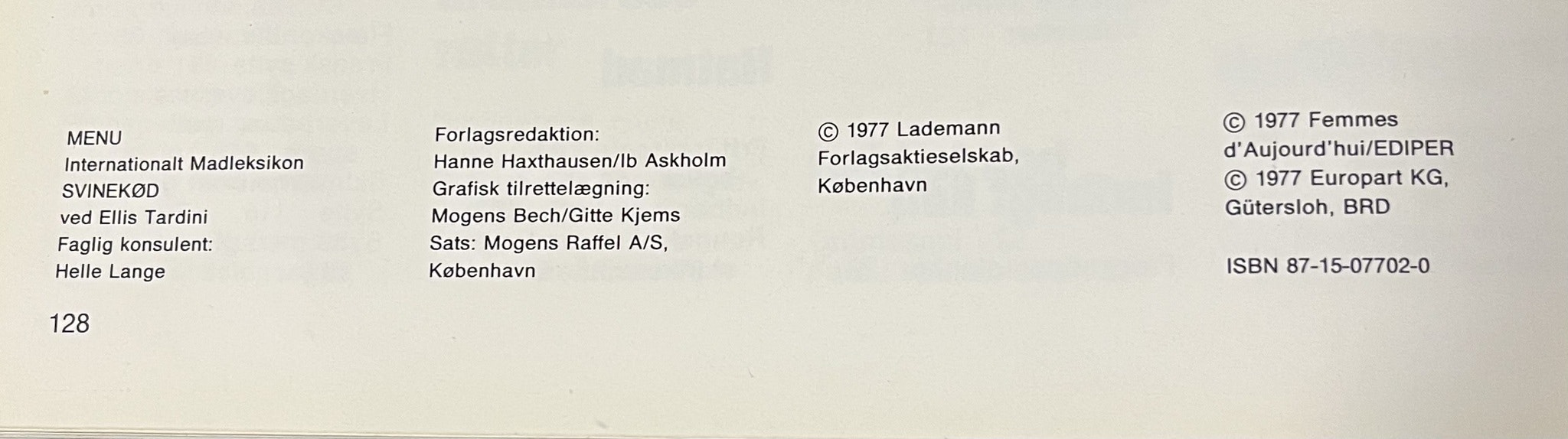 MENU - Svinekød