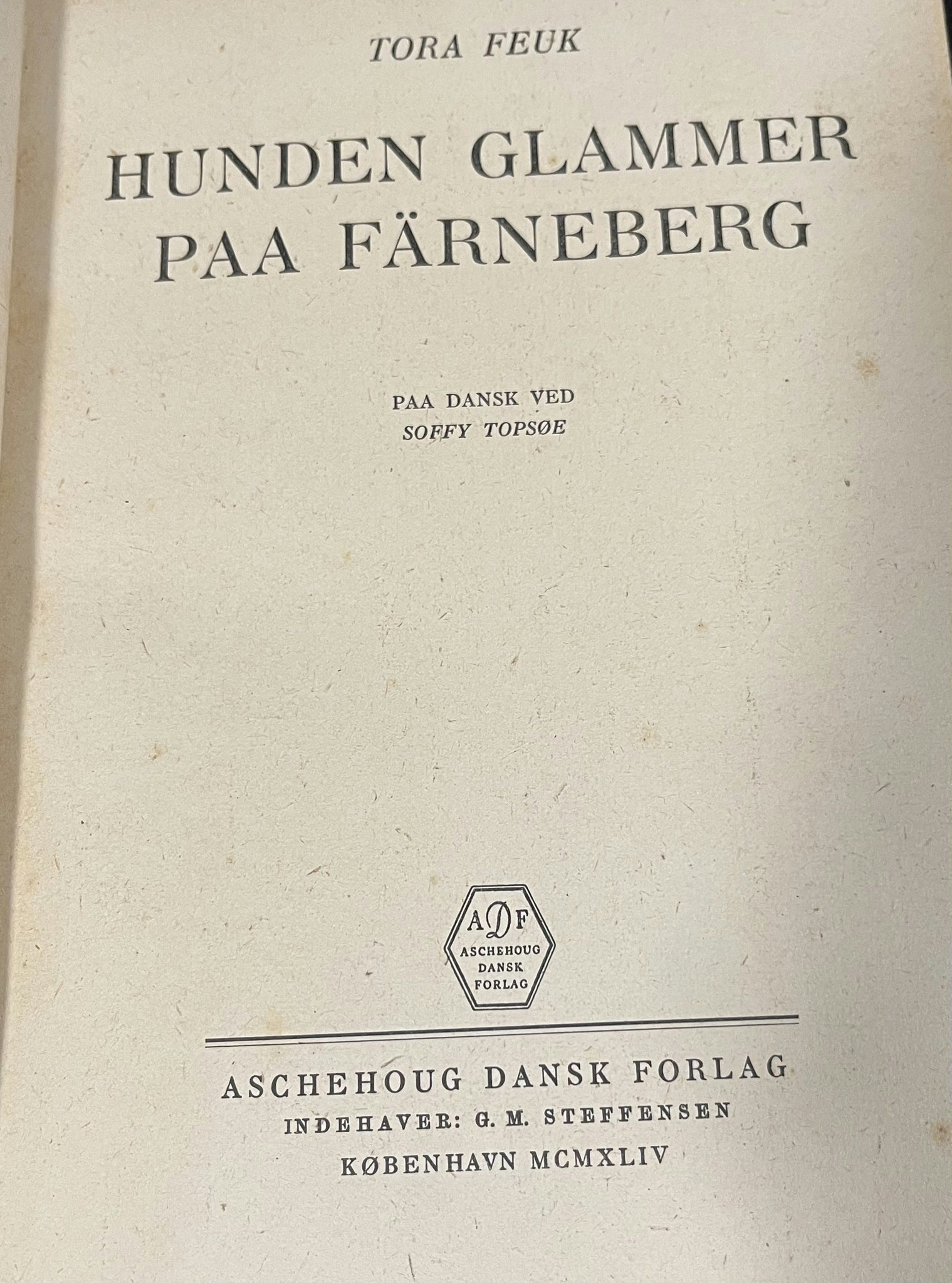 Hunden glammer paa Færneberg