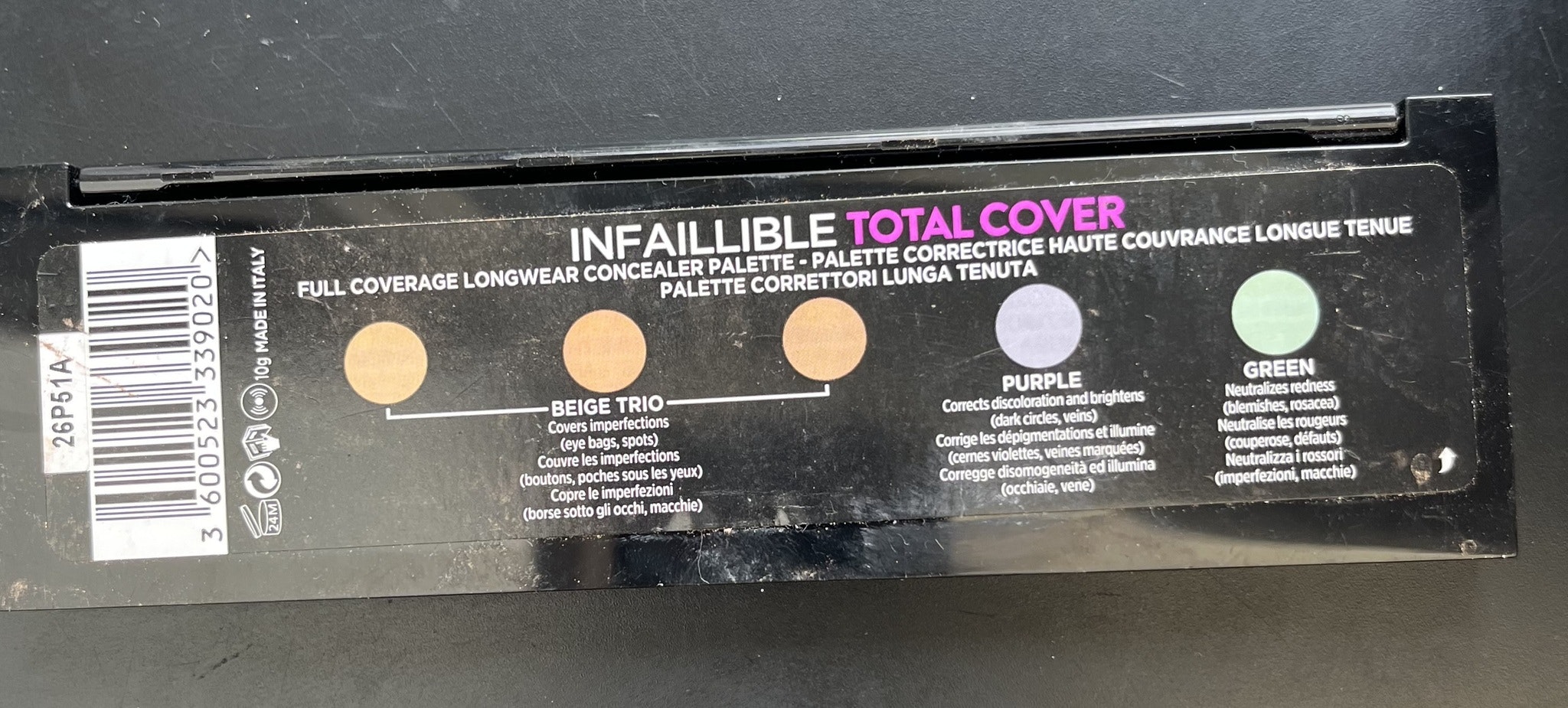 L'Oréal Paris Infallible Total Cover Concealer Palette.