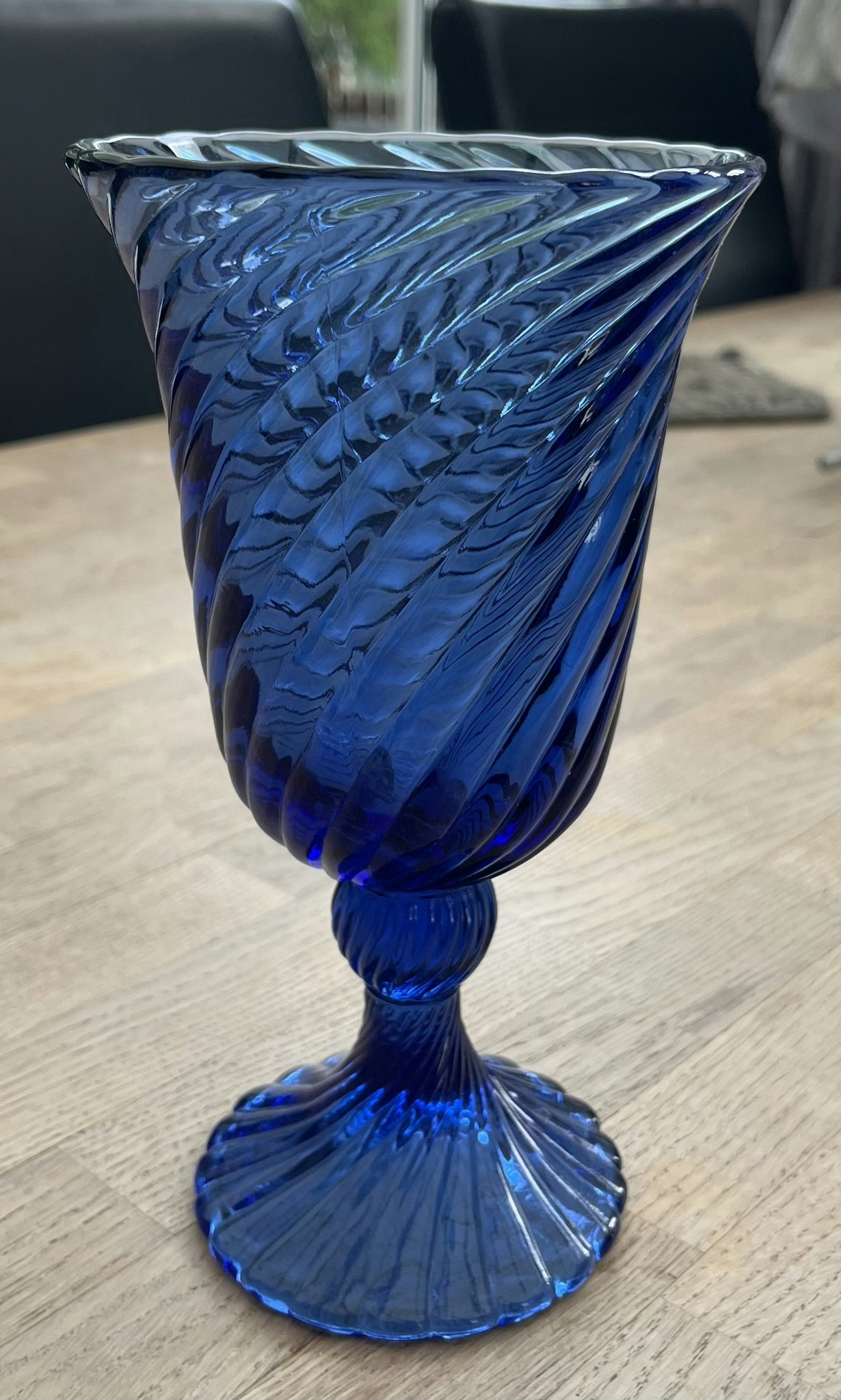 Vintage blå Glas - 22 cm