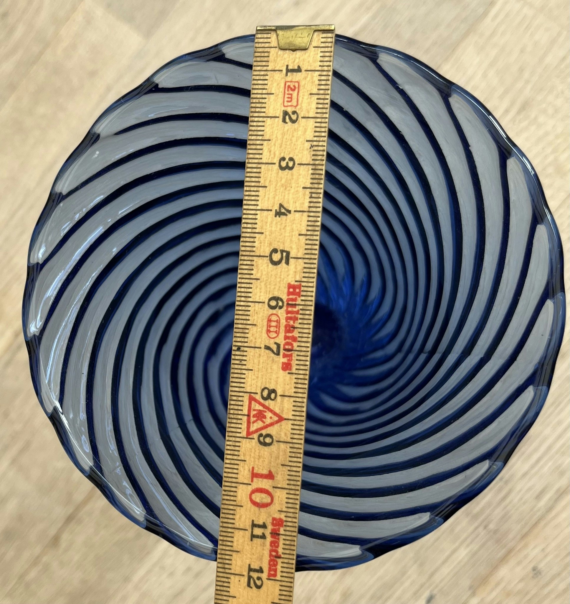 Vintage blå Glas - 22 cm