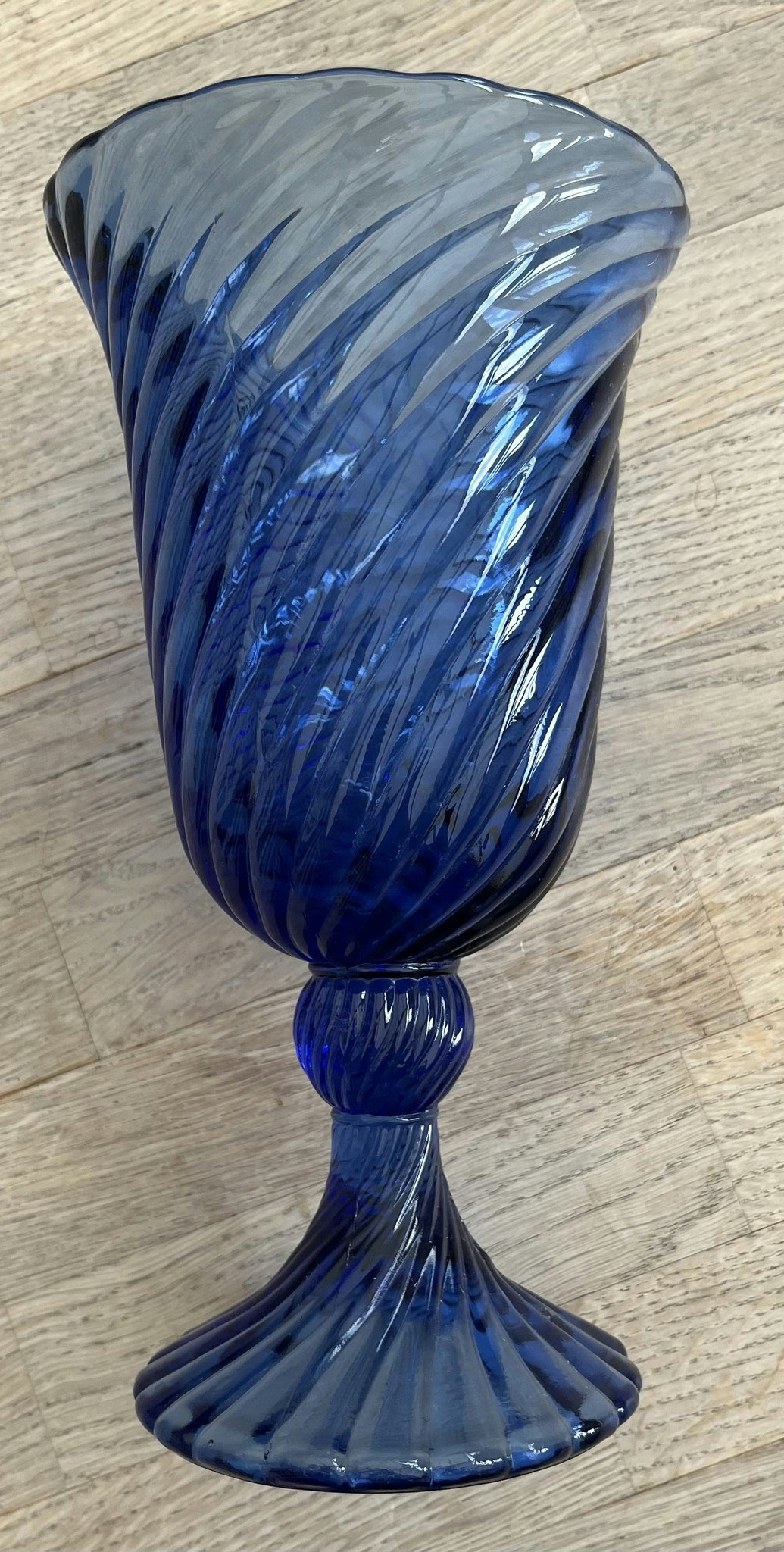 Vintage blå Glas - 22 cm