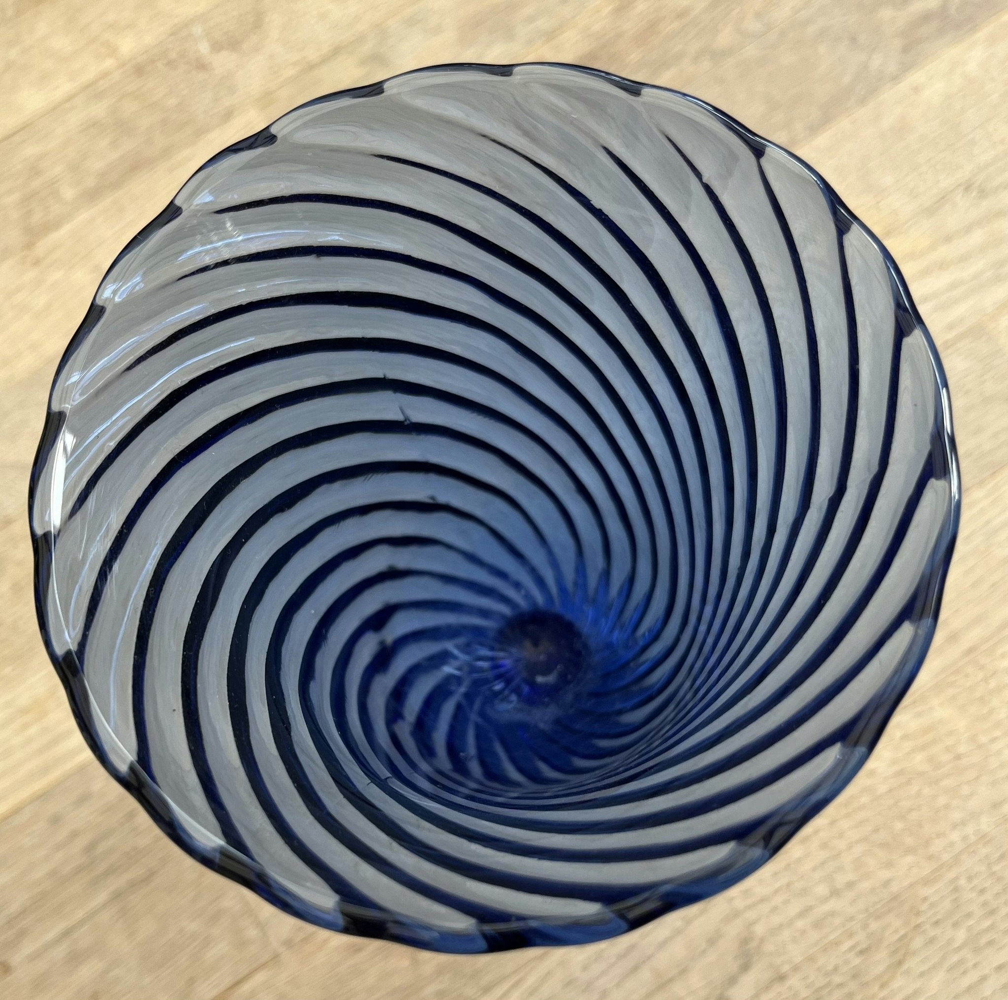 Vintage blå Glas - 22 cm