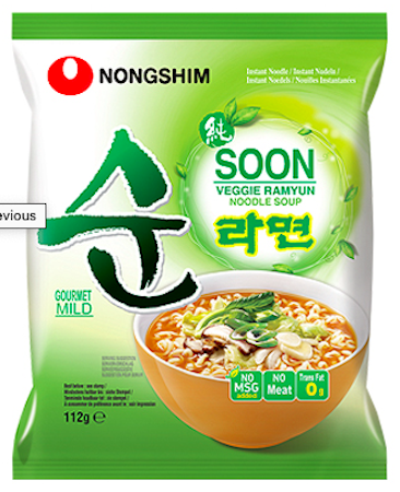 Nongshim Soon (vegetarisk nudlar) 112g