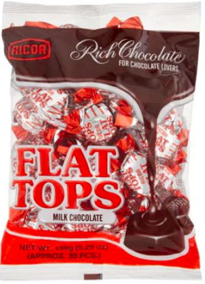 Ricoa - Flat tops mjölkchoklad godis 150g