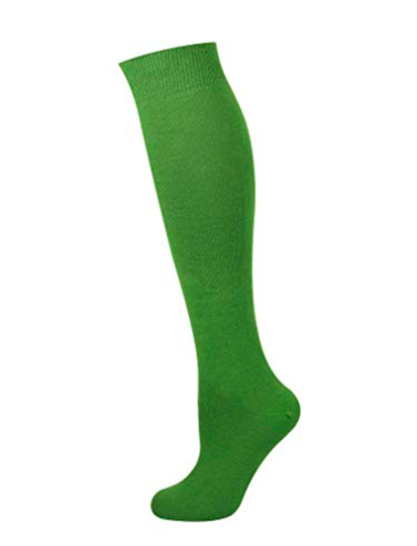 Grön enfärgad knästrumpa