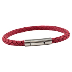Rött armband i läder - Portia