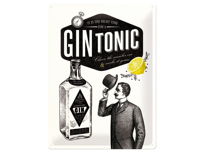 Plåtskylt - Gin Tonic 30x40 cm